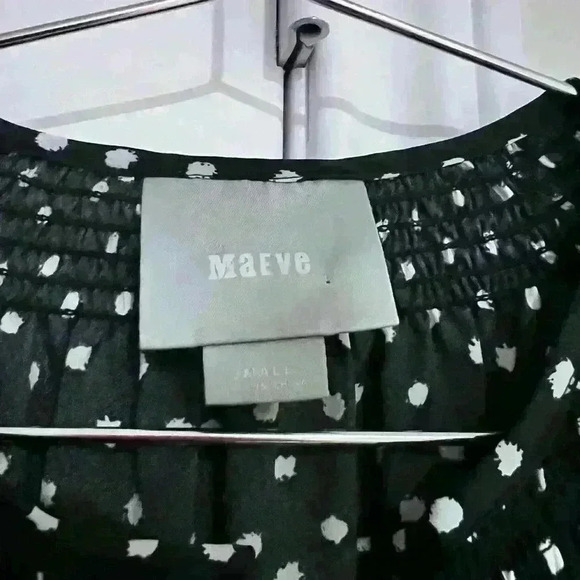 Maeve Anthropologie Navy White Polka Dot Long Sleeve Wrap Dress- Size Small- EUC - Picture 5 of 5